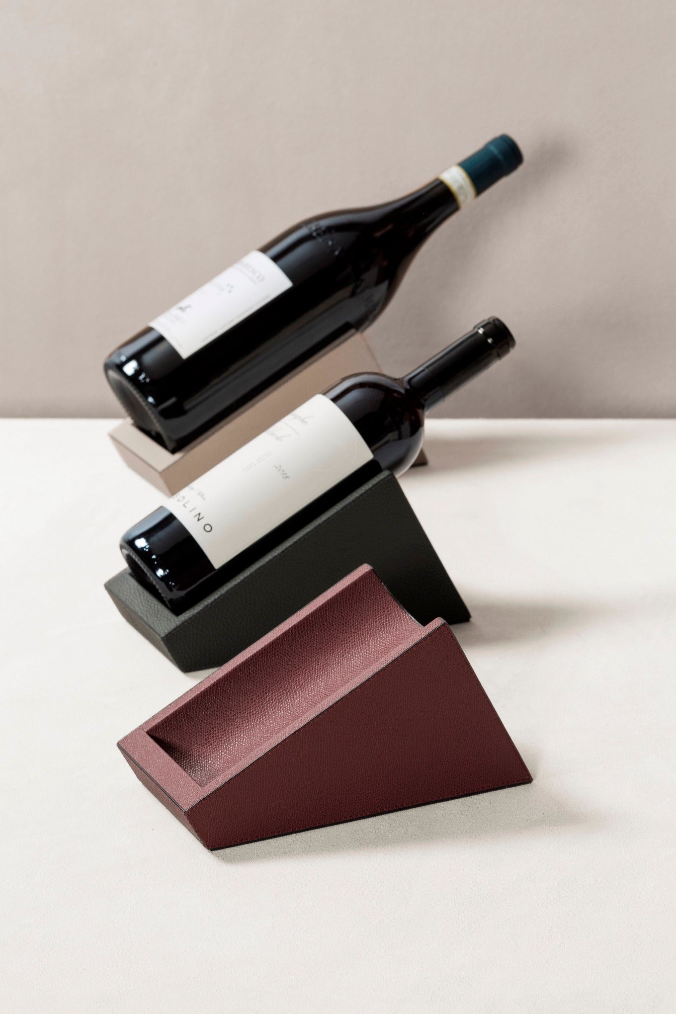 Giobagnara Supertuscan Leather-Covered Wood Wine Bottle Holder | Luxury Bar Accessories, Elegant Wine Holders & Gift Items | 2Jour Concierge, #1 luxury high-end gift & lifestyle shop