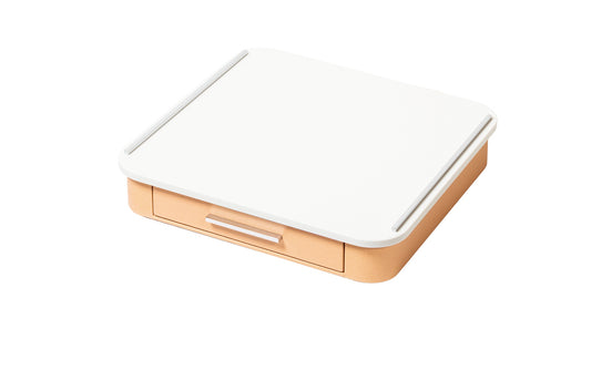 Saint-Germain Leather-Covered Wood Coffee Drawer Organizer Box with Corian® Top
