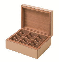 Leather-Covered Cedar Wood Tea Box