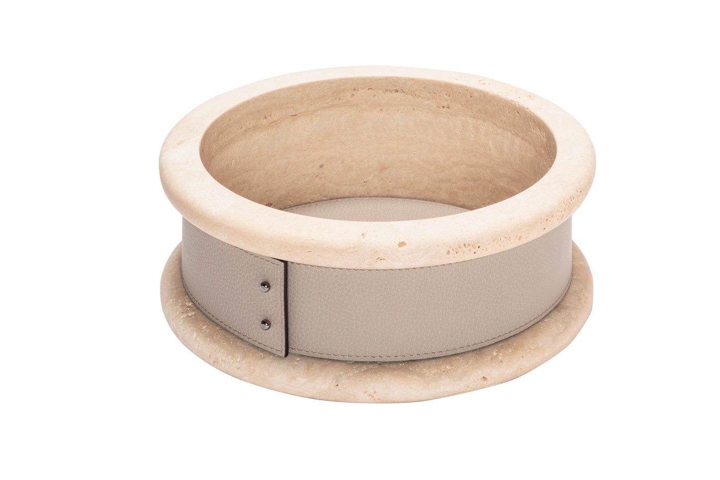 Ercolano Marble Trinket Bowl w Removable Leather Placemat