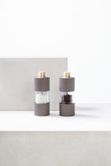 Otello Leather-Covered Stainless-Steel Manual Salt Mill, Low