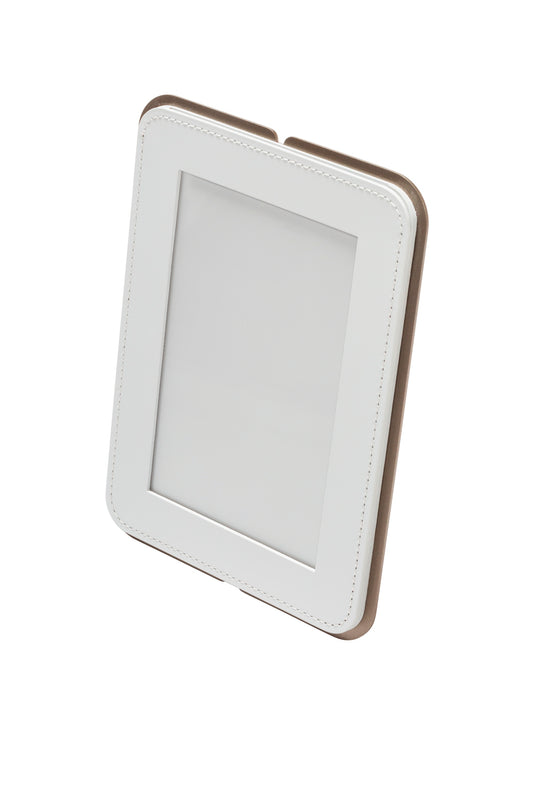 Rudi Tour | Picture Frame: Regenerated leather with aluminum base and smooth, matte finish, designed by Adam D. Tihany for displaying photographs | Decor / Photo Frames | 2Jour Concierge, your luxury lifestyle shop