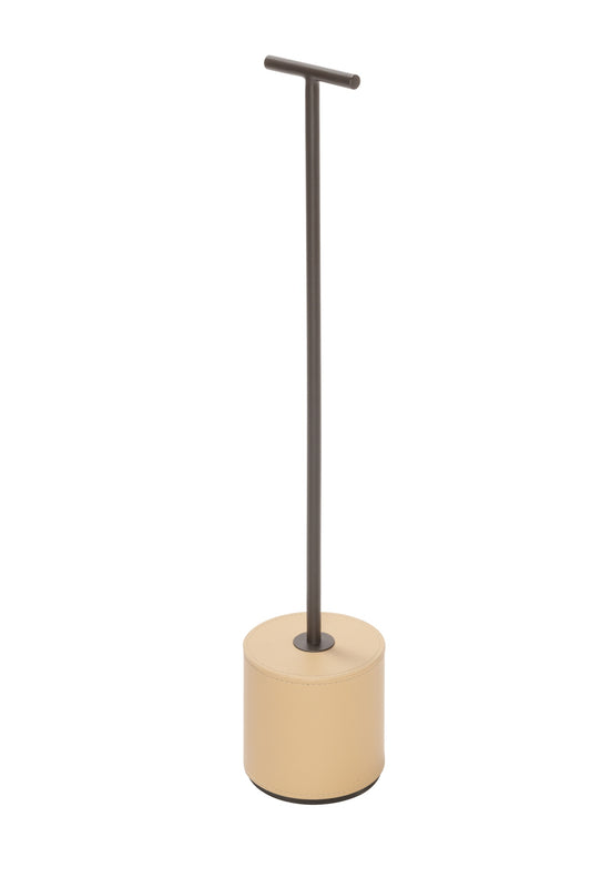 RUDI Twister Regenerated Leather-Covered Doorstop With Metal Handle | Features a Long Coated Metal Handle for Easy Mobility | Base Made of Overlayed Tecnocuoio® Regenerated Leather Discs | Finest Regenerated Leather with Water-Resistant and UV-Resistant Finish | Explore a Range of Luxury Home Accessories at 2Jour Concierge, #1 luxury high-end gift & lifestyle shop