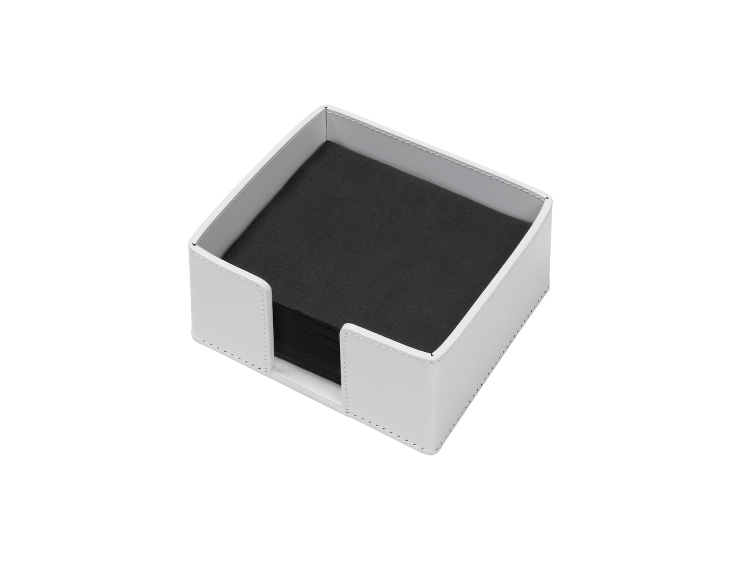 Rudi Voilà | Napkin Holder: Regenerated leather with open sides and smooth, matte finish, for presenting napkins on dining or hospitality tables | Serveware & Hospitality / Napkin + Cutlery Holders | 2Jour Concierge, your luxury lifestyle shop