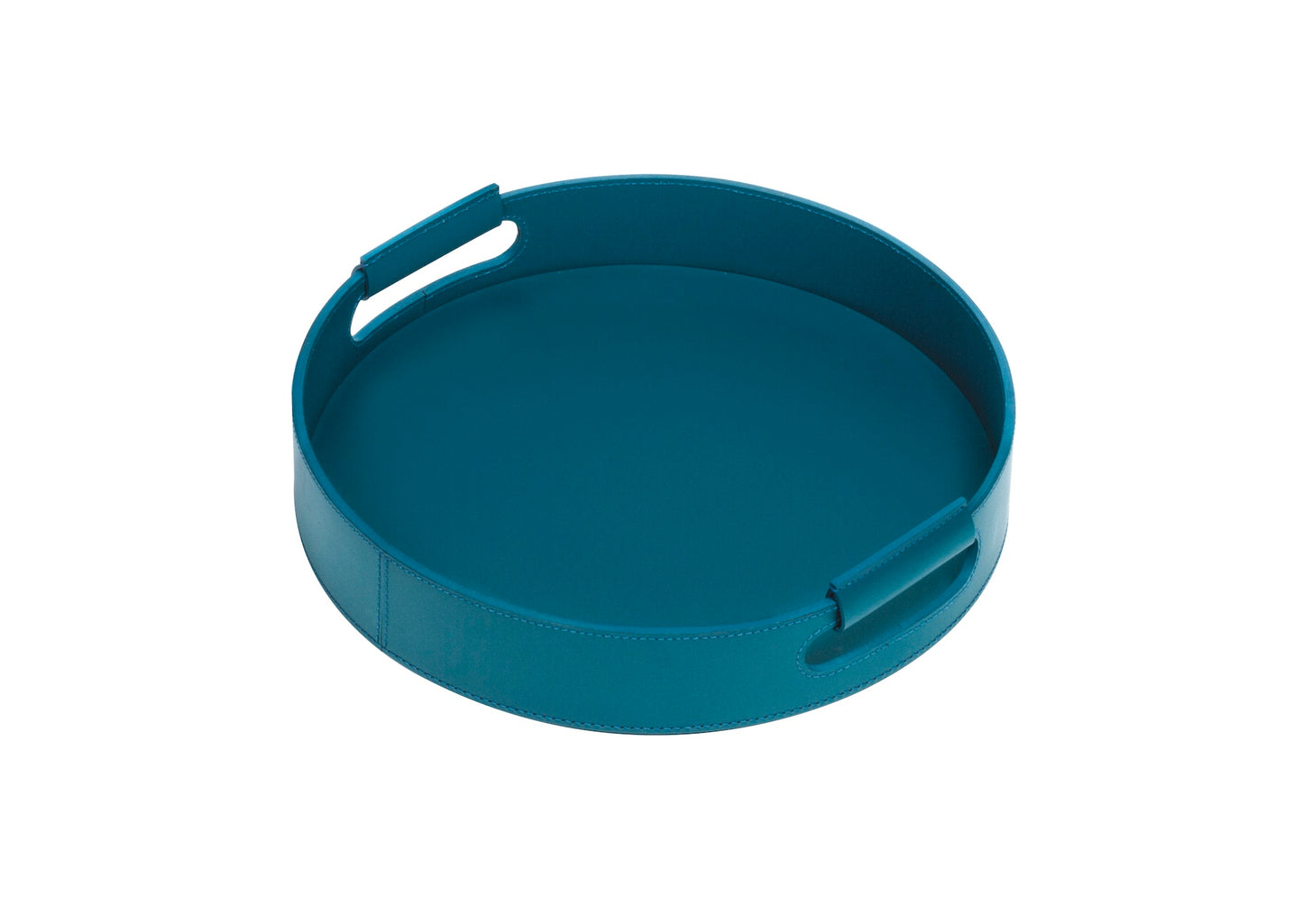 Rudi Ginepro | Tray: Regenerated leather with cutout side handles and smooth, matte finish, available in rectangular, square, and round forms, designed for versatile serving and presentation | Serveware & Hospitality / Trays | 2Jour Concierge, your luxury lifestyle shop