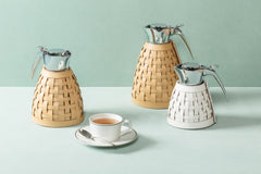 Gourde Regenerated Leather Carafe, Round with Chrome-Plated Finish