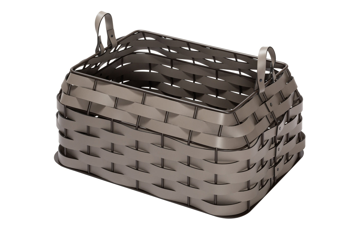 Nassa Basket by RUDI | Dark-stained aluminum framework with vibrant Tecnocuoio® weaving | Combines durability with contemporary elegance | Ideal for laundry, towels, magazines, or everyday objects | Suitable for both indoor and outdoor use | Non-slip waterproof rubber base | Home Decor and Storage | 2Jour Concierge, your luxury lifestyle shop