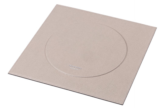 Giobagnara | Trevor Underplate: Leather-covered metal underplate with raised base for table protection | Serveware + Hospitality / Placemats & Underplates | 2Jour Concierge, your luxury lifestyle shop | premium table foundations for expensive interiors, dining tables, hospitality settings, and curated table compositions