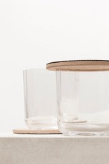 Gordon Leather-Covered Wood Coaster & Glass Cover