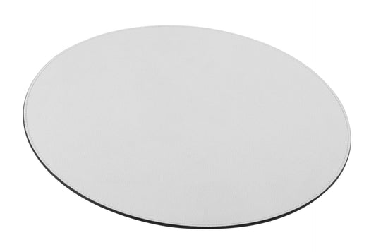 Giobagnara | Placemat Round: All-leather round placemat with stitching and size options | Serveware + Hospitality / Placemats & Underplates | 2Jour Concierge, your luxury lifestyle shop | premium leather placemats for expensive interiors, dining tables, hospitality settings, and curated table compositions