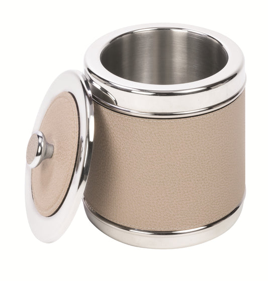Giobagnara Ocean Leather-Covered Double-Chamber Steel Ice Bucket | Luxury Bar Accessories, Elegant Ice Buckets & Gift Items | 2Jour Concierge, #1 luxury high-end gift & lifestyle shop
