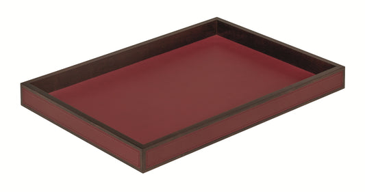 Milano Leather-Covered Maple Wood Tray, Rectangular M