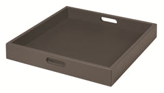 Shine Tray: Leather-Covered Wood, Square