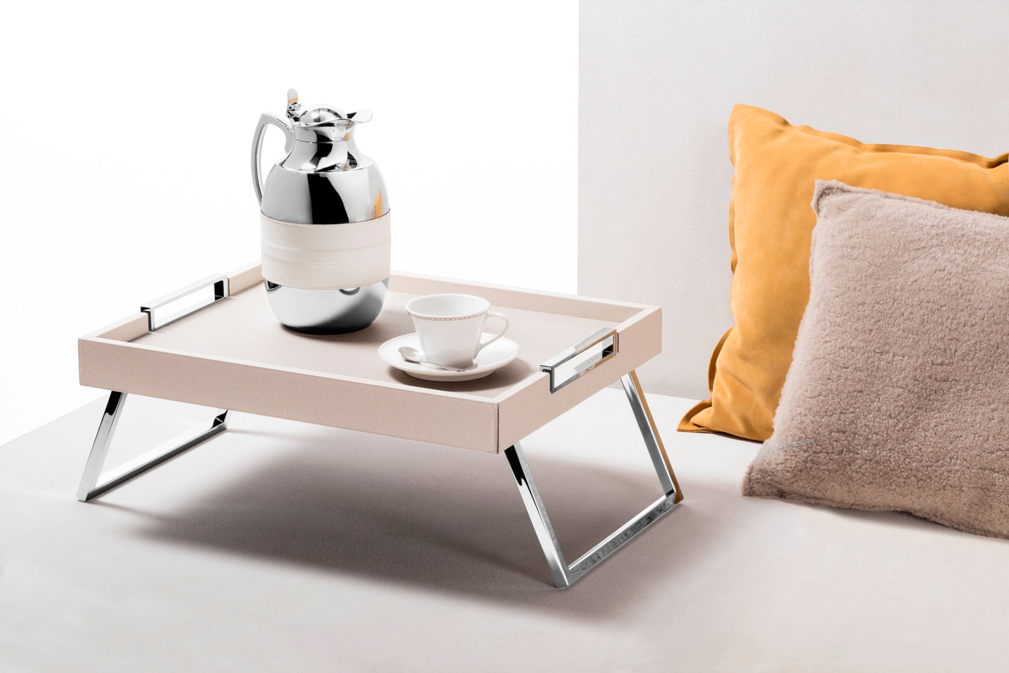 Giobagnara Vic Leather Covered Wood Bed Tray With Handles And Extractable Folding Legs | Luxury Bedroom Accessories, Elegant Breakfast Trays & Gift Items | 2Jour Concierge, #1 luxury high-end gift & lifestyle shop