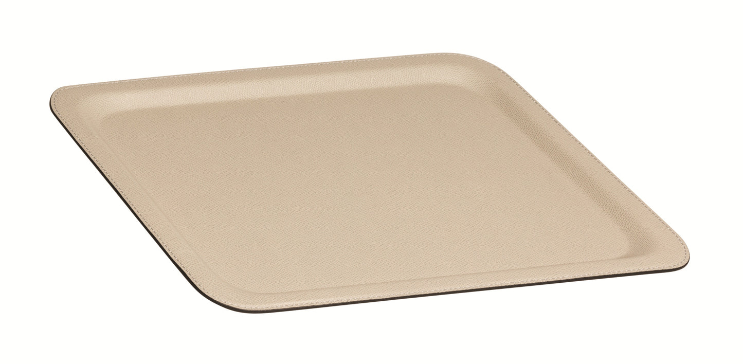 Giobagnara Miramar Tray | Leather-covered laminated synthetic tray | Available in round, oval, and rectangular shapes | Stylish and versatile design | Home Decor and Serveware | 2Jour Concierge, your luxury lifestyle shop