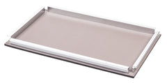 Chelsea Leather-Covered Wood Tray with Chrome-Finish Metal Handles