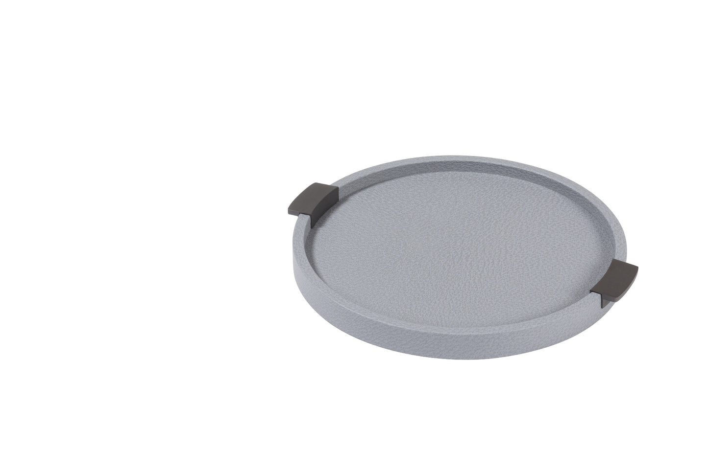 Giobagnara Puccini Round Leather-Covered Tray with Metal Handles | Elegant and Functional Design | Stylish Home Decor Accent | Explore a Range of Luxury Home Decor at 2Jour Concierge, #1 luxury high-end gift & lifestyle shop
