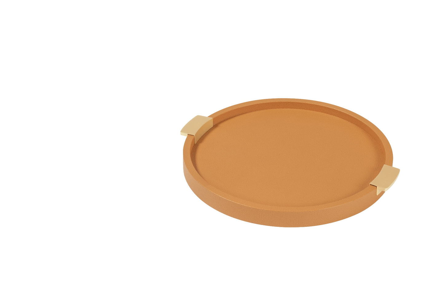 Giobagnara Puccini Round Leather-Covered Tray with Metal Handles | Elegant and Functional Design | Stylish Home Decor Accent | Explore a Range of Luxury Home Decor at 2Jour Concierge, #1 luxury high-end gift & lifestyle shop