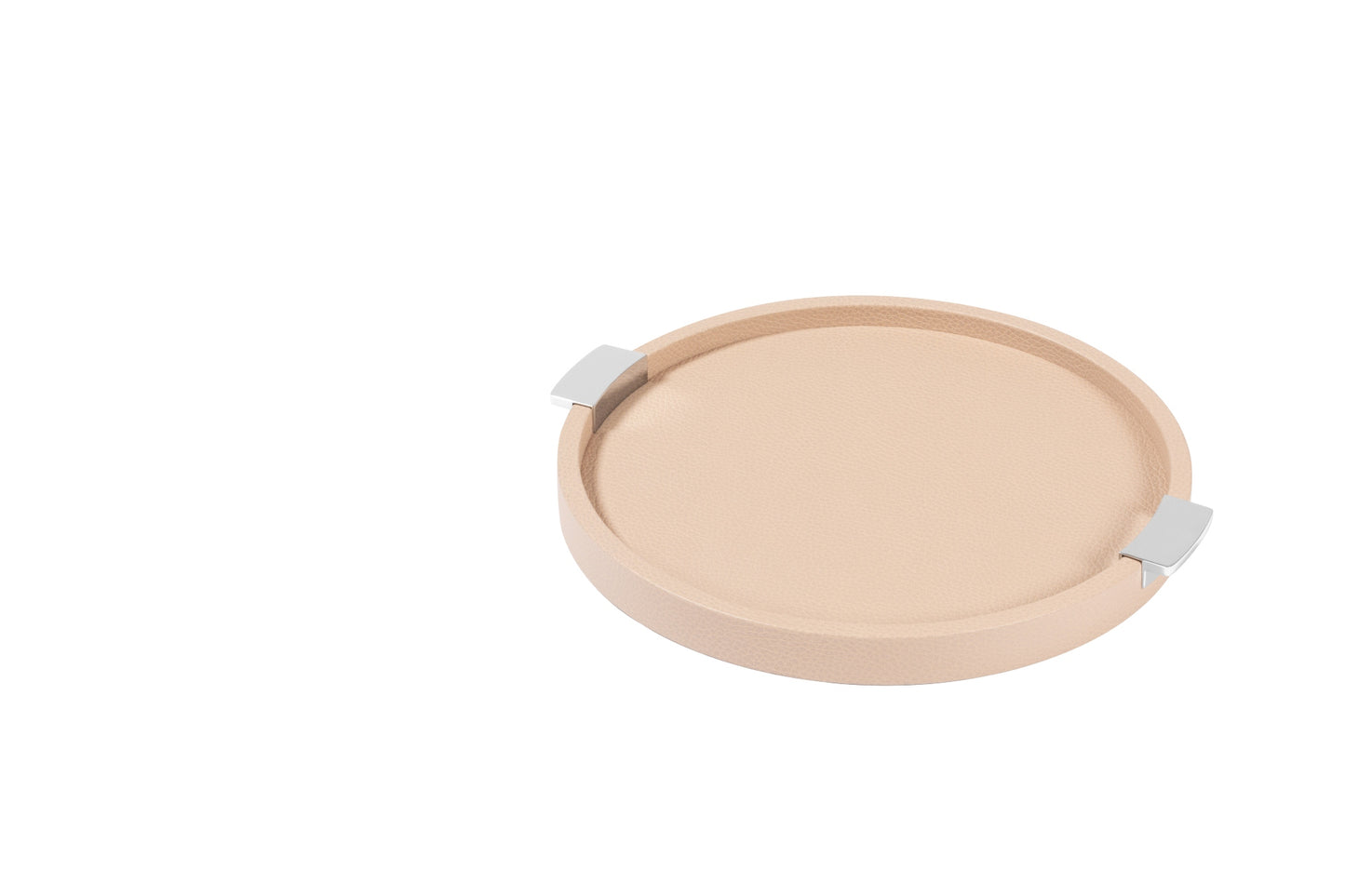 Giobagnara Puccini Round Leather-Covered Tray with Metal Handles | Elegant and Functional Design | Stylish Home Decor Accent | Explore a Range of Luxury Home Decor at 2Jour Concierge, #1 luxury high-end gift & lifestyle shop