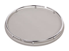 Circus Leather-Covered Wood Tray with Chrome-Finish Metal Handles