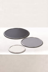 Rossini Leather-Covered Metal Tray Round