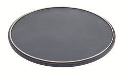 Neptune Lazy Susan Leather-Covered Wood Rotating Tray with Metal Ring