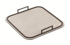 Bellini Square Leather-Covered Metal Tray with Metal Frame and Handles Small