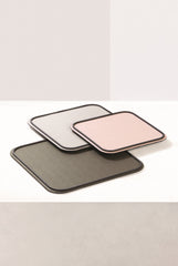 Rossini Leather-Covered Metal Tray Square