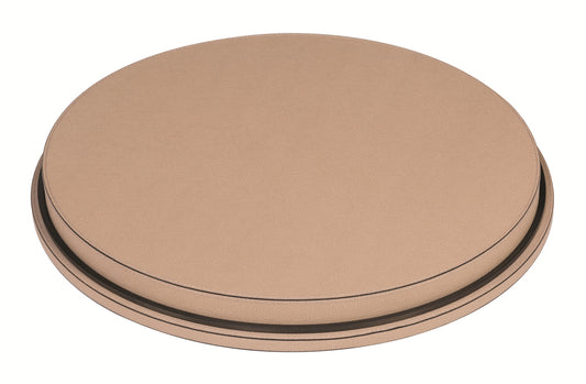 Giobagnara Saturn Lazy Susan Rotating Tray with Removable Tray | Rotating tray with leather-covered wood structure and metal ring, available in three finishes | Can be used as a high surface when placed upside down in the metal ring | Home Decor and Serveware | 2Jour Concierge, your luxury lifestyle shop