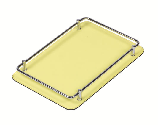 Rondò Tray by Giobagnara | Leather-covered metal structure with brass frame and handles | Home Decor and Serveware | 2Jour Concierge, your luxury lifestyle shop