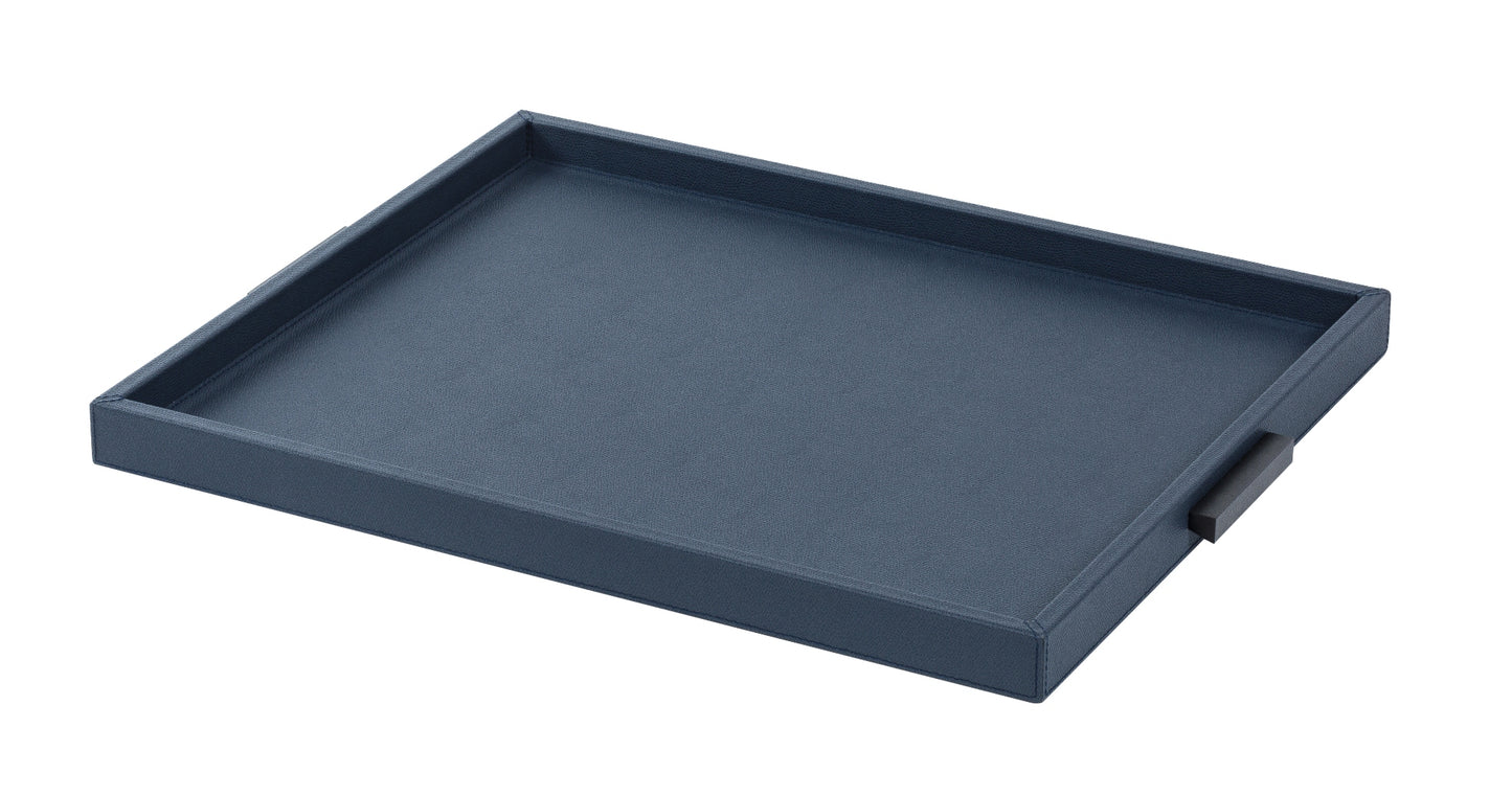 Giobagnara Deco Tray | Leather-covered wood structure with metal handles | Elegant and functional design | Home Decor and Serveware | 2Jour Concierge, your luxury lifestyle shop