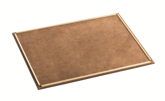 Campo Leather-Covered Tray with Metal Frame, Rectangular L, Brass