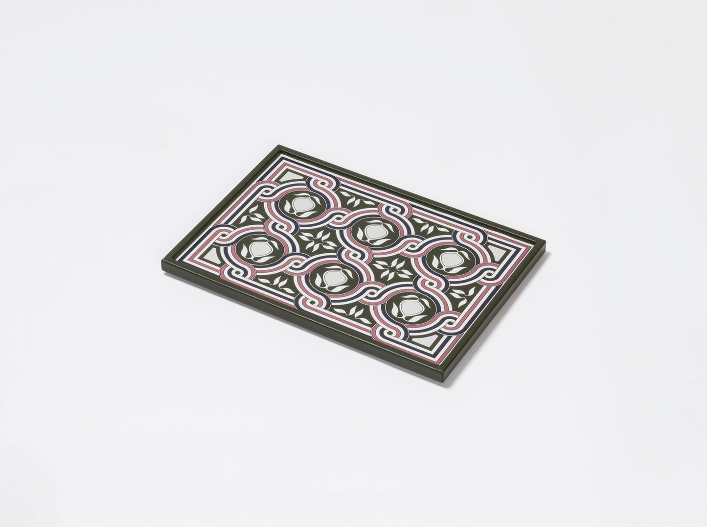 San Marco Rectangular Tray N.1 by Giobagnara | Leather-covered wood structure with a graphic pattern inspired by the Basilica di San Marco in Venice | San Marco Collection | Combines historic legacy with modernity, celebrating Venice's artistic and cultural heritage | Home Decor and Serveware | 2Jour Concierge, your luxury lifestyle shop