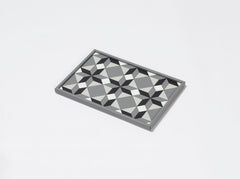 San Marco Leather-Covered Wood Rectangular Tray N.3 with Graphic Pattern Mini