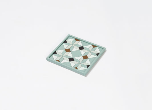 San Marco Tray N.3 by Giobagnara | Leather-covered wood structure with a geometric illusory texture inspired by the floor of a hall in the Correr Museum in Venice | San Marco Collection | Combines historic legacy with modernity, celebrating Venice's artistic and cultural heritage | Home Decor and Serveware | 2Jour Concierge, your luxury lifestyle shop