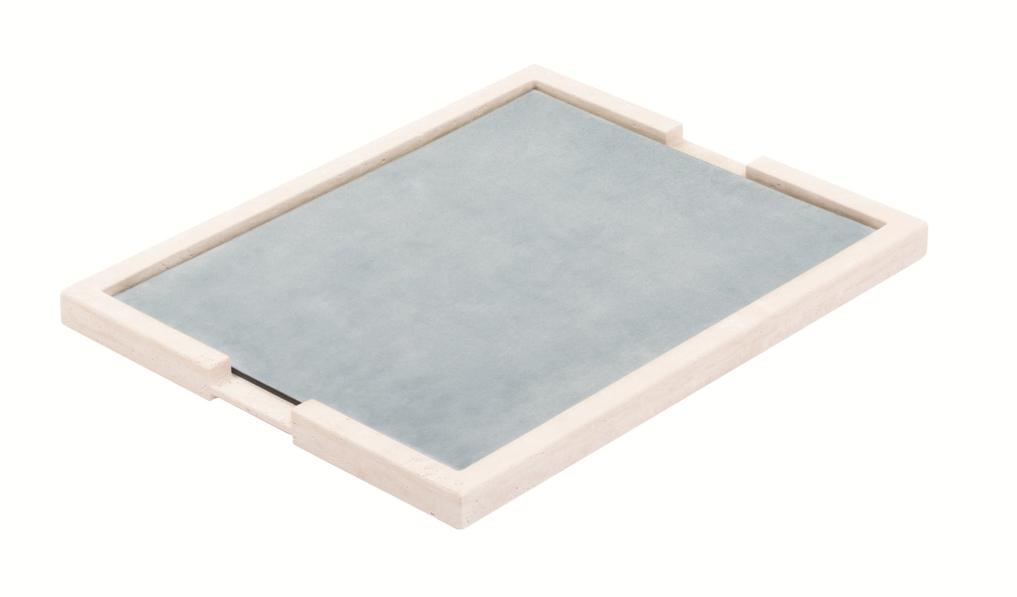 Giobagnara Ettore Marble Tray | Marble structure with a removable leather pad | Approximate weight: 9.5 kg | Luxurious and sturdy design | Home Decor and Serveware | 2Jour Concierge, your luxury lifestyle shop