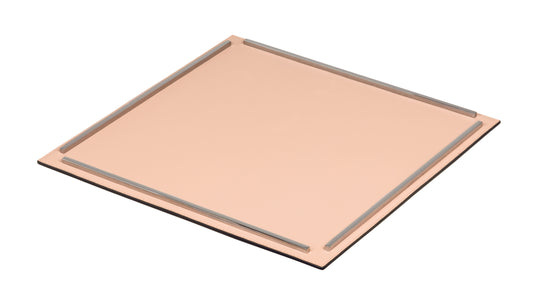 Campo Leather-Covered Tray with Metal Frame, Square L, Brass