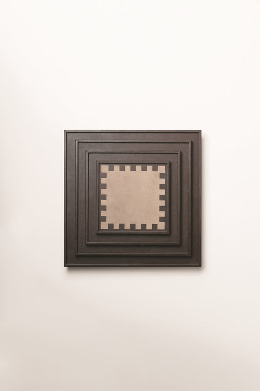 Garibaldi Tray by Giobagnara x Stéphane Parmentier | Set of four trays in marquetry of nappa leather and suede | Reinterprets decorative elements and the motto "Venturi non immemor aevi" (looking to the future without forgetting the past) | Inspired by the Bagnara family palazzo at Via Garibaldi 12 in Genoa | Features an architecturally informed vocabulary with timeless elegance | Home Decor and Serveware | 2Jour Concierge, your luxury lifestyle shop