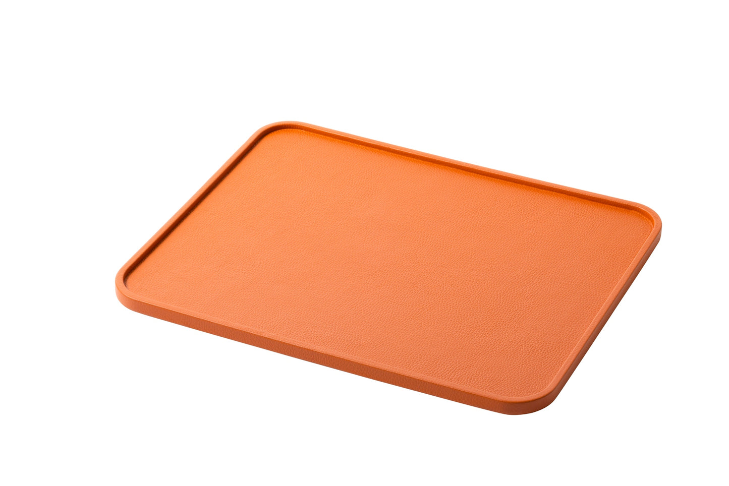 Arcobaleno Leather-Covered Tray Rectangular Rounded M
