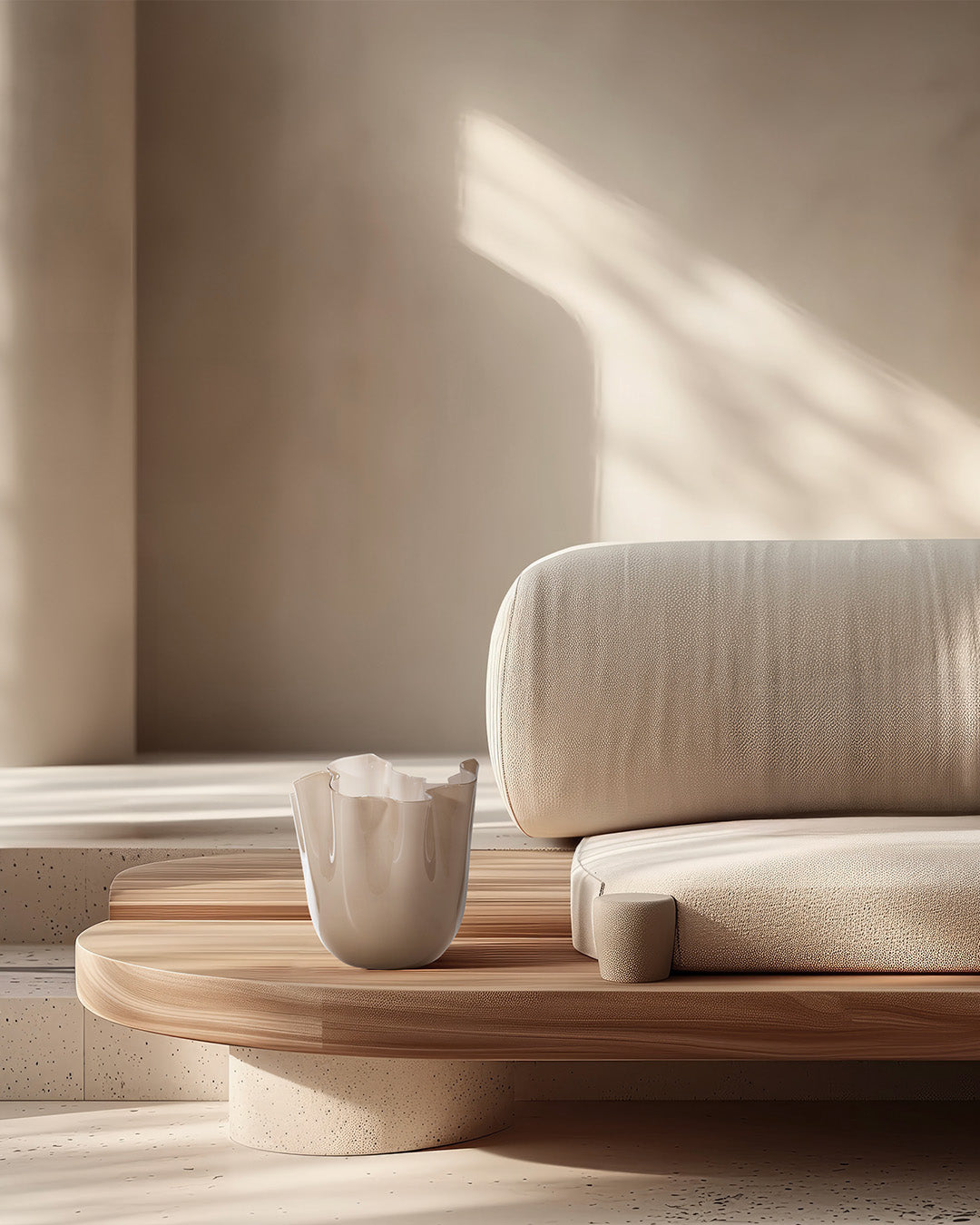 Fazzoletto Murano Glasvase, Mokka