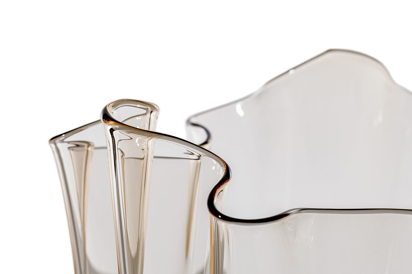 Fazzoletto Murano Glasvase, Mokka