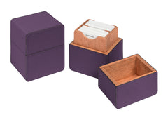 Naples Playing Leather-Covered Cedar Wood Card Holder