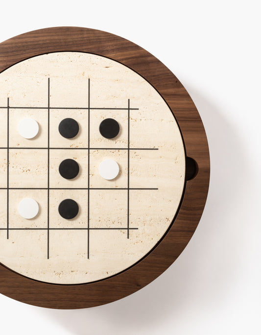 Giobagnara Mocambo Muehle / Tic Tac Toe Game Set | Carved Wood and Stone with Modeled, Almost Primitive Lines | Unique and Artistic Design | Explore a Range of Luxury Board Games, Classic Games, and Gift Games at 2Jour Concierge, #1 luxury high-end gift & lifestyle shop