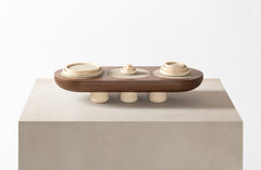 Mocambo Tower of Hanoi Game Set with Walnut Wood Top and Leather Inserts