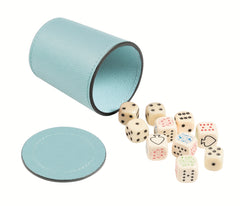 Leather-Covered Dice Cup With Dices