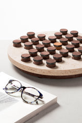Delos Marble Solitaire Set Round