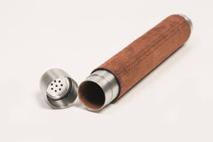 Leather-Covered Cigar Holder With Humidifier
