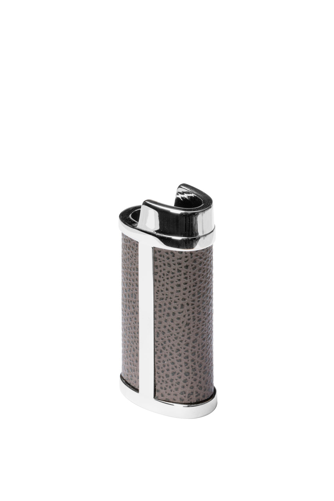 Giobagnara Spark Chrome Lighter Case with Leather Inserts | Stylish Lighter Accessories & Elegant Leather Accents | 2Jour Concierge, #1 luxury high-end gift & lifestyle shop