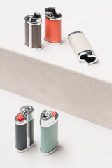Spark Chrome Lighter Case With Leather Inserts