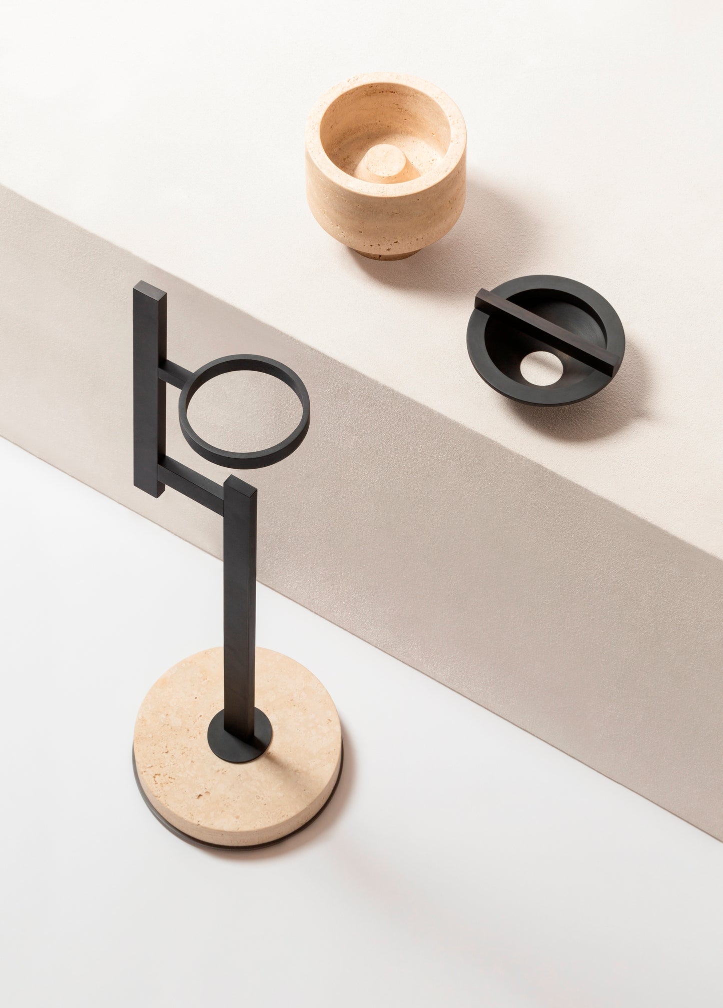 Rimini Marble & Metal Standing Ashtray
